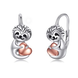 925 Sterling Silver Unicorn Sloth Axolotl Earrings Leverback Jewellery for Women Girls, Sterling Silver, No Gemstone