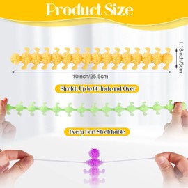 6 Pieces Stretchy Fidget Toy Luminous Sensory Fidget Toy Stretchy String Toys for Anxiety Stress Relief for Home School Autism ADHD Calming Relaxing, 6 Colors (Caterpillar Style)