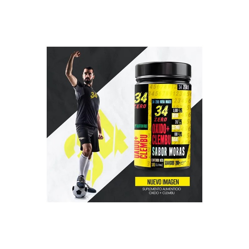 34 Zero Óxido Nítrico Clembuterol 1kg Pre Entreno