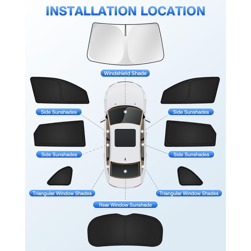 Canvcle Sunshades for Hyundai Tucson 2016-2021 Accessories Windshield Sun Shade