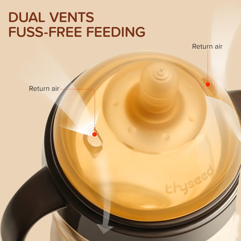 Thyseed Baby Bottle Nipple Infant Silicone Replacement Nipples 10+ Month