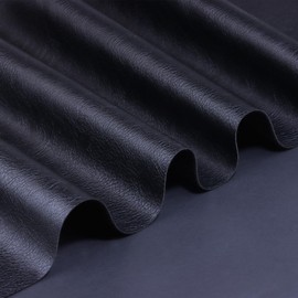 HGUAN Solid Color Soft Black Faux Leather Fabric 12"x53" (30cm X 135cm) for Handmade DIY, Leather Earrings, Keychain Sewing Projects (Black)