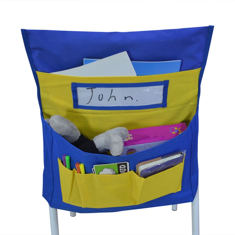 Chairback Pocket with Clear Label Slot Strong Stitching 600D Oxford