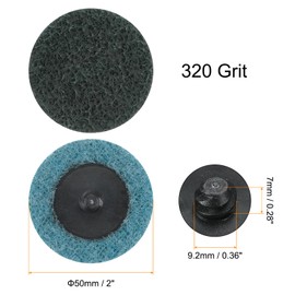 HARFINGTON 25pcs Quick Change Sanding Discs 2" 320 Grit R-Type Roll Lock Nonwoven Fiber Conditioning Disc Sandpaper for Die Grinder Grinding Fast Cutting, Dark Green
