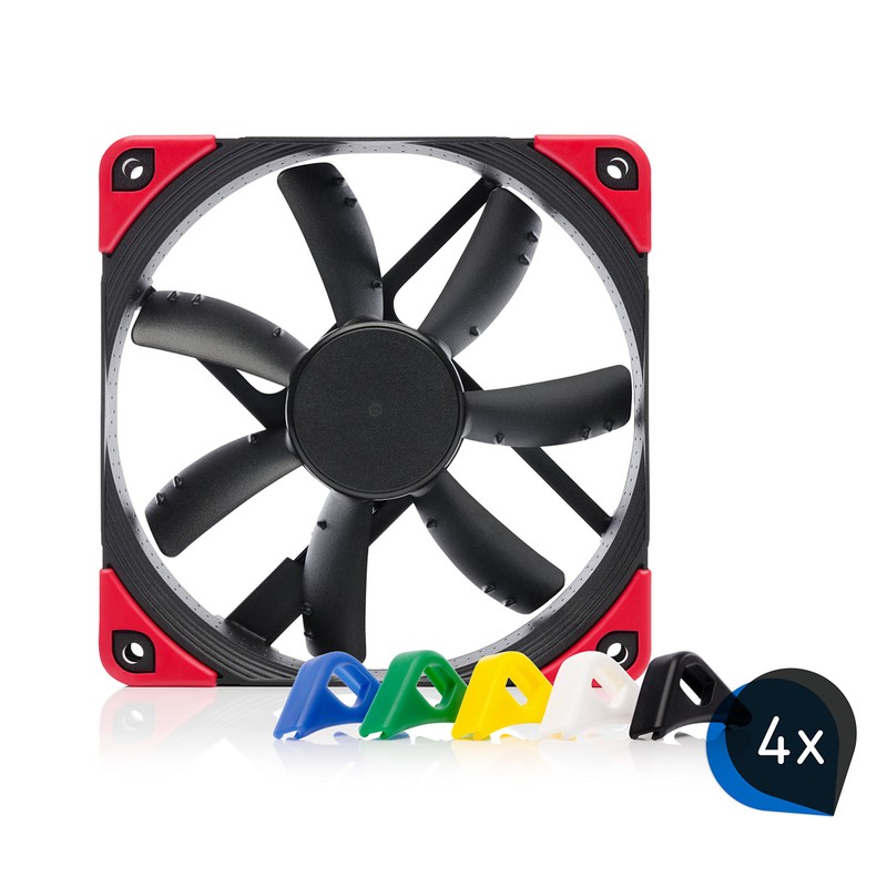 Noctua Bundle: 4x NF-S12A PWM chromax.black.swap, quiet premium fan, 4-pin