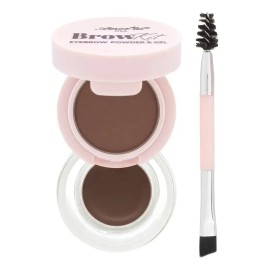 Brow Kit 2 En 1 Polvo Y Gel Para Cejas Amor Us Con Aplicador Color 02 Brunette