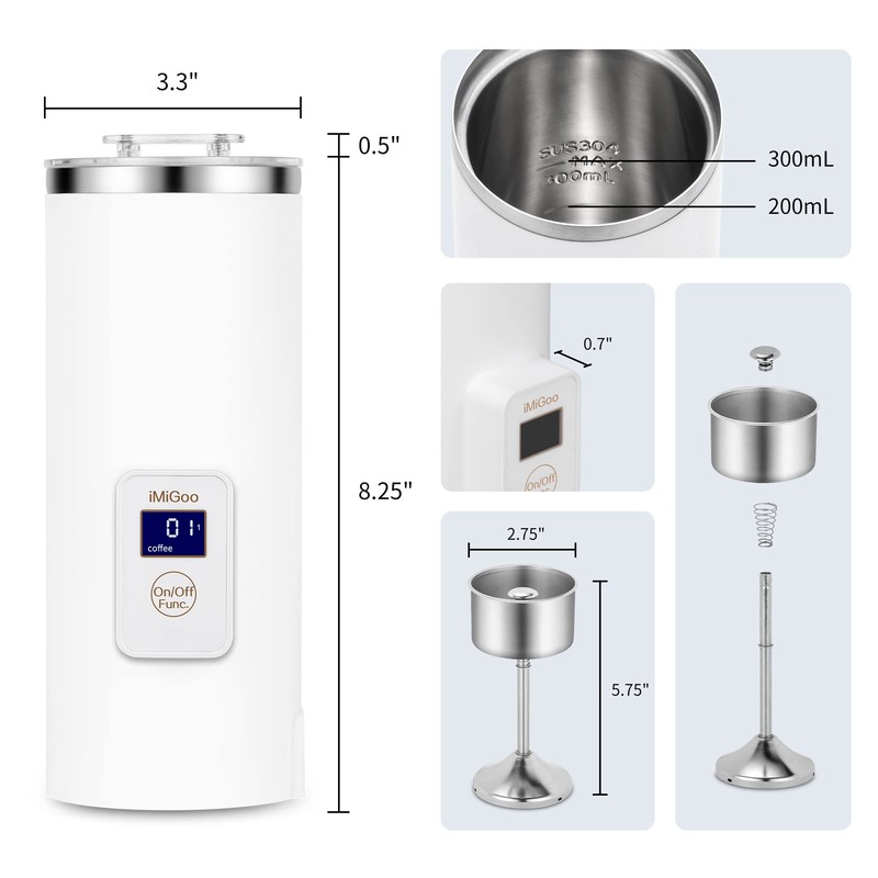 iMiGoo Dual Brew Electric 8oz Coffee & Tea Percolator, 17oz