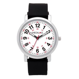 Medilog Original Nurse Watch with Black Silicone Band, 60310007