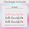 4 x Hello Beautiful Rearview Mirror Decal,Car Decal For Women,Rear