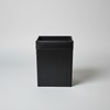 Classic Black Leather Square Waste Basket