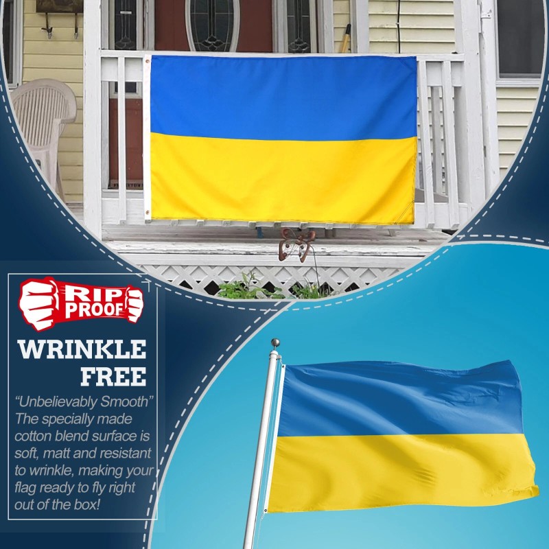 Anley Rip-Proof Double Sided 3-Ply Ukraine Flag 3x5 Ft Ukrainian