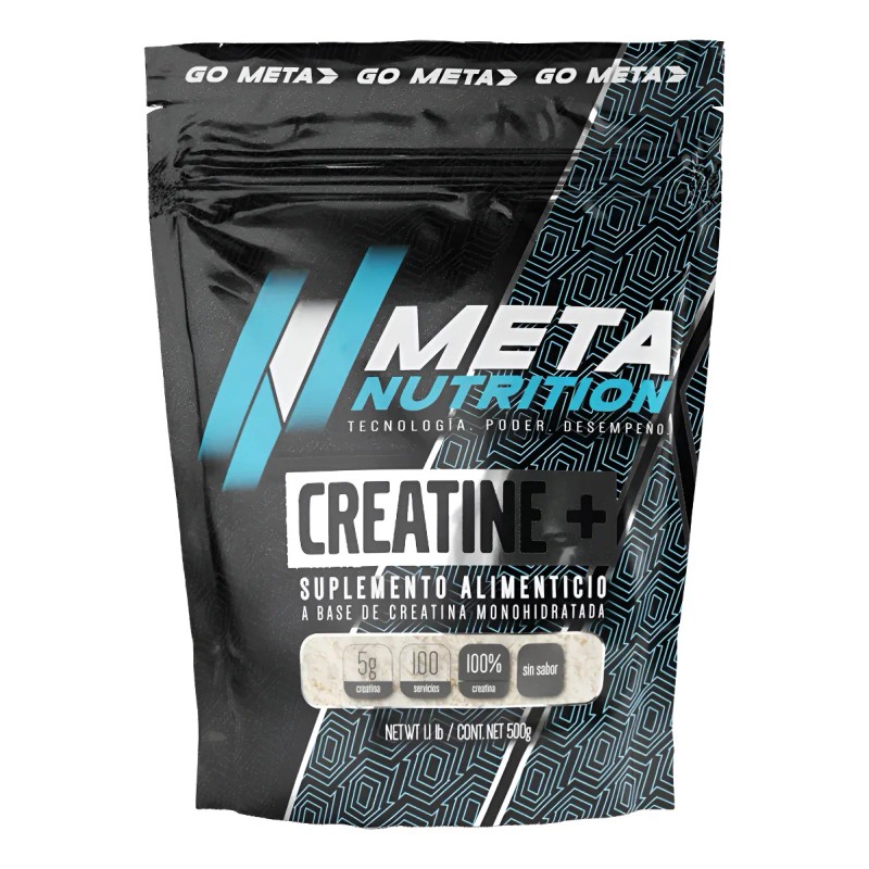 Creatina Meta Nutrition Monohidratada 500 Gr (100 Servicios) Sin Sabor