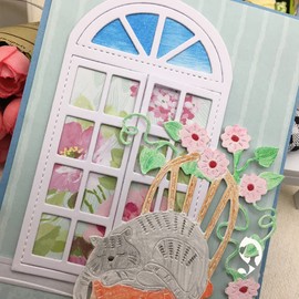 Window Frame Cutting Dies for Card Making，Frame Cutting Dies Cut Stencils for DIY Scrapbooking Photo Album Decorative Embossing Paper Dies for Card Making Templated