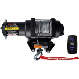 Mad Dog 3500 LB Winch & Mount Combo, Steel Cable, Compatible with John Deere Gator RSX 850i Sport (All)