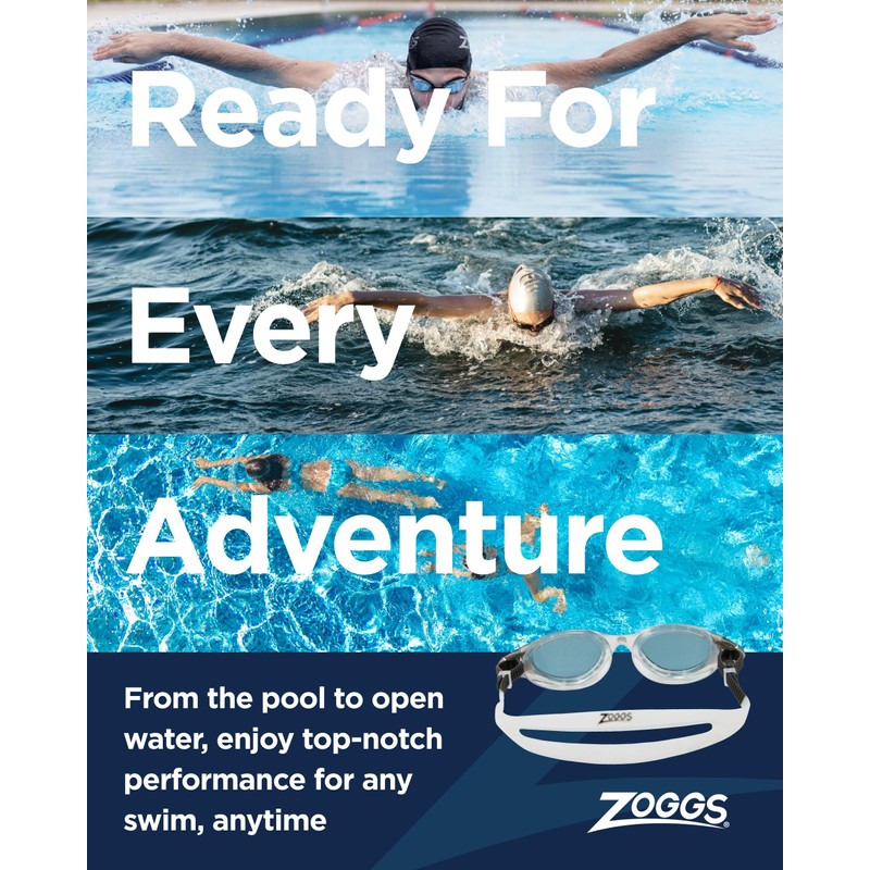 Zoggs Panorama Swim Goggles with Tinted Lenses (Blue/Tint Blue) Anti-Fog,
