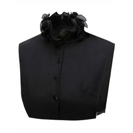 Elegance Fake Collar Shirt Mock Turtleneck Faux Versatile Accessories Dickey Collar Black Fold Victorian Chiffon Blouse Base Shirt for Women