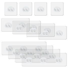 WLLHYF 12 Stück Dusch-Klebehaken, Dusch-Caddy Kleber Ersatz Transparent Starke Hakenleiste Wasserdicht Kein Bohren Organizer für Seifenhalter Küchenregale