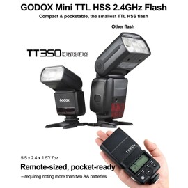 Godox TT350 Mini Thinklite TTL Flash for Nikon Cameras (TT350N) – 2.4G Wireless, GN36, 1/8000s HSS Speedlite with Diffuser & Filter