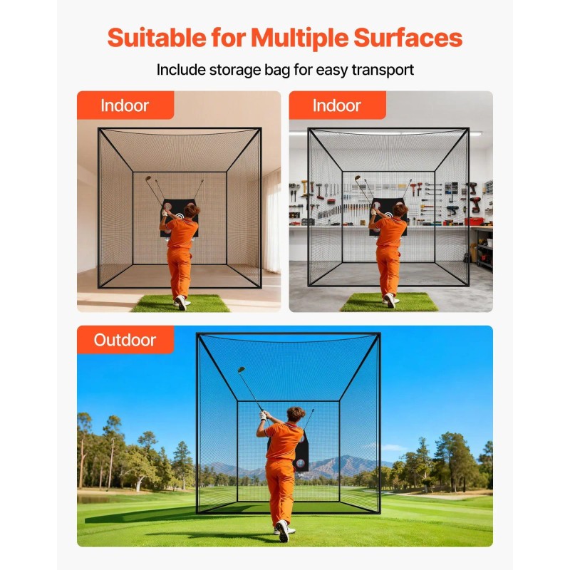 10 X 10 X 10 FT Golf Training Aid-Batting Cage