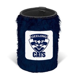 Geelong Cats AFL Footy Fluffy Can Cooler Stubby Holder