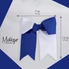 Two Tone Jumbo Bow Clip with Tails (Blue & White)