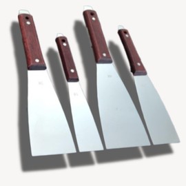 KeiSquare Stainless Steel Spatula, Set of 4, Tools, Painting, Caulking, Sealing, Plaster, DIY Ground Treatment, Bativera, Gold Spatula (Type B)