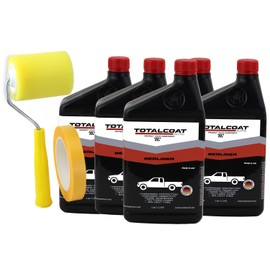 Roll On Bedliner Kit White, Durable Truck Bed Coating Protects from Rust, Corrosion and Scratches; Easy to Apply Trucks, Cargo Vans, Box Trucks (5 Quarts, Roller, Tape Kit)