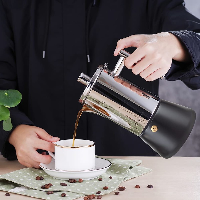 Easyworkz Diego Stovetop Espresso Maker Stainless Steel Italian Coffee Machine