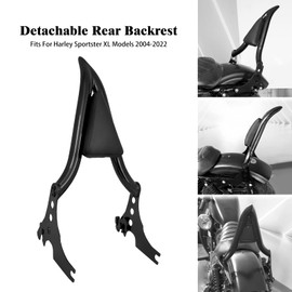 HCmotorku Motorcycle Sissy Bar Detachable Passenger Backrest with Cushion Pad Fit for Harley Sportster XL 883 1200 2004-2023 13" (Black)
