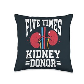 Kidney Transplant Gifts for Donor and Recipients Anniversary Kidney Transplant Throw Pillow, 16x16, Multicolor