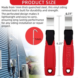 TonGass Vinyl Siding Removal Tool with Extra Long Non-Slip Grip Handle, Steel Blade Vinyl Installation and Removal Tool, The Ultimate Vinyl Siding Zip Tool, Avoid Damaging Vinyl Siding Tool
