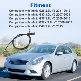 WMPHE Hood Release Cable Replacement for 65620-JK61A 65620JK61A Compatible with Infiniti G25 G35 G37 G37X Q40 2.5L 3.5L 3.7L V6 2007-2015 Hood Lock Release Cable