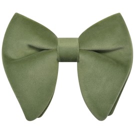 Branduce Oversize Sage Green Bow Tie for Men Pre-tied Adjustable Big Velvet Bowties for Wedding Party (BB10-31)