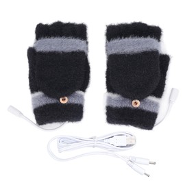 1 Pair USB Heated Gloves Half Finger Full Finger Double Sided Safe Low Power Electric Hand Warmer Gloves for Women Men