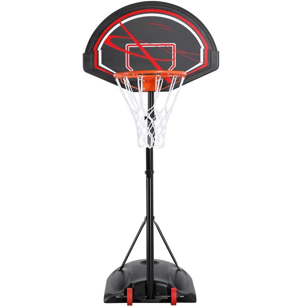 Yaheetech 32" Youth Portable Basketball Hoop 7-9ft Adjustable Height Basketball Stand Backboard System for Indoor Outdoor w/Wheels