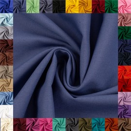 Swafing Heide Cotton Fabric Woven Plain Coupon (Smoke Blue, 1m) - 36