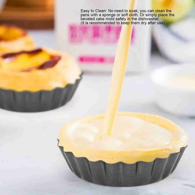 6Pcs 3in Quiche Pan Food Grade Prevents Sticking Carbon Steel
