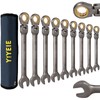 YIYEIE 9PCS Flex-Head Ratcheting Wrench Set, SAE 5/16, 11/32, 3/8,