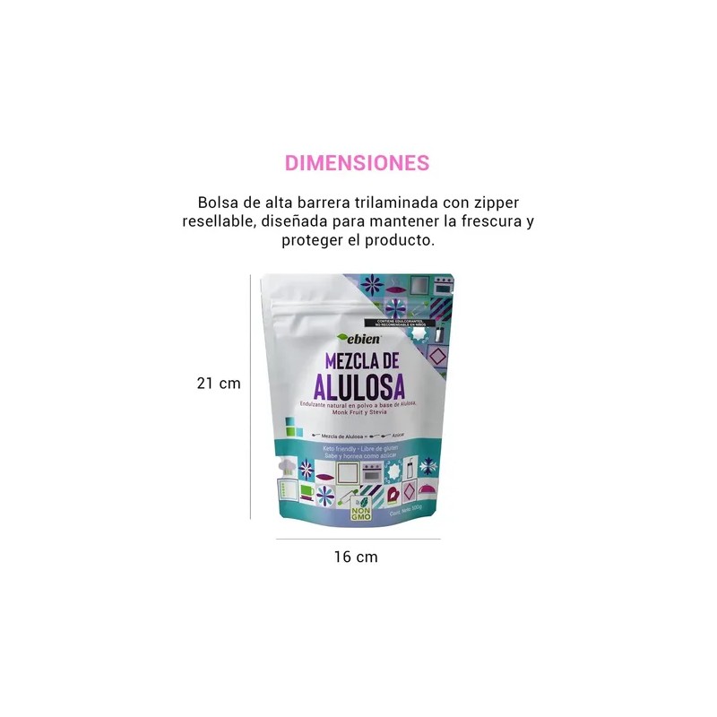 Ebien | Mezcla De Alulosa 500 G Endulzante Natural Keto