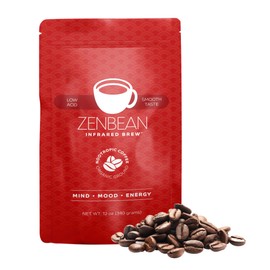 Zenbean Infrared Brew Medium Grind Low Acid Coffee - Nootropic Coffee with Rhodiola Rosea and L-Theanine, Smooth Taste, Balanced Flavor, Helps Improve Mood, Energy, and Focus