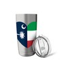 South Carolina and Italy Flags: Heart Shaped Unity Stainless Steel