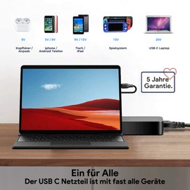 KFD 100W USB C Netzteil ladegerät für ASUS ROG Flow X13 Z13 GZ301 GV301 G533QM GA401QM GA503QM GX703HS ZenBook 14X 14 UM5401QA UM425QA UX425QA 20V 5A A20-100P1A ADP-90RB E USB-C PD Laptop AC Adapter