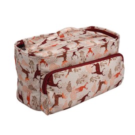 Katech Aufbewahrungstasche für Wolle, Wolle Aufbewahrung mit Reißverschlusstasche und Handschlaufe für einfaches Reisen, Stricktasche für Strickprojekte und Zubehör (Braun)