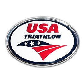 USA Triathlon Chrome Auto Emblem