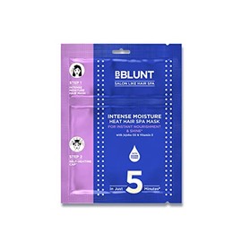 BBLUNT Mascarilla Capilar Hidratante Intensa Con Gorro Autocalentable | Tratamiento Para Cabello Dañado Con Aceite De Jojoba Y Vitamina E | Spa Capilar En Casa Con Efecto De Peluquería En 5 Minutos