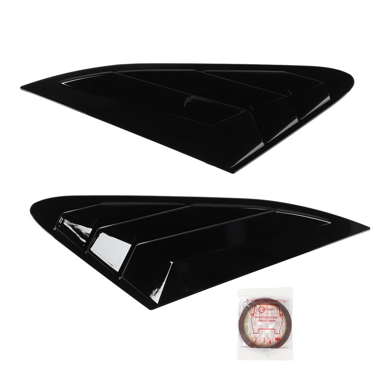 2PCS Rear Side Window Louver Gloss Black Sporty Look Scratch