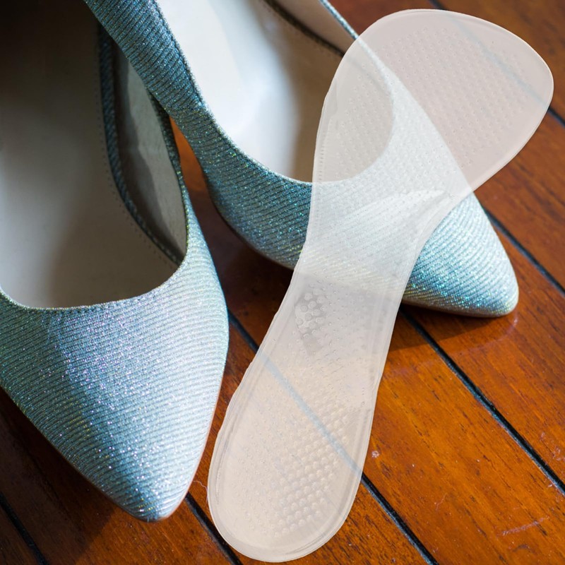 OSALADI High Heel Gel Cushion Insoles, Anti-Slip, Arch Support, Transparent,