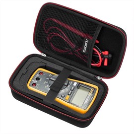 RLSOCO Carrying case for Fluke 117/115/116/114/113/177/178/179/233 Digital Multimeter and Fits for Fluke 101/106/107/ F15B+F17B+F18B+ and More (with DIY Foam) (Red Zip