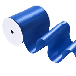 Ribest Royal Blue Double Faced Satin Ribbon, 4 Inch 5 Yard Ribbon for Crafts Gift Wrapping Bows Wedding Party Decoration Bouquet