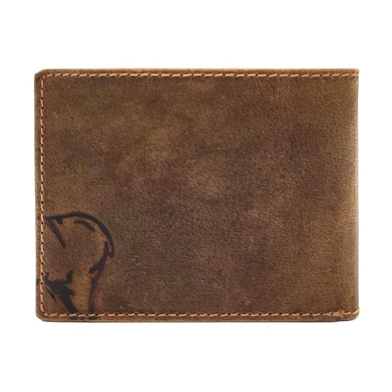 Lemasi Genuine Leather Wallet for Men, Natural Hunter Leather with